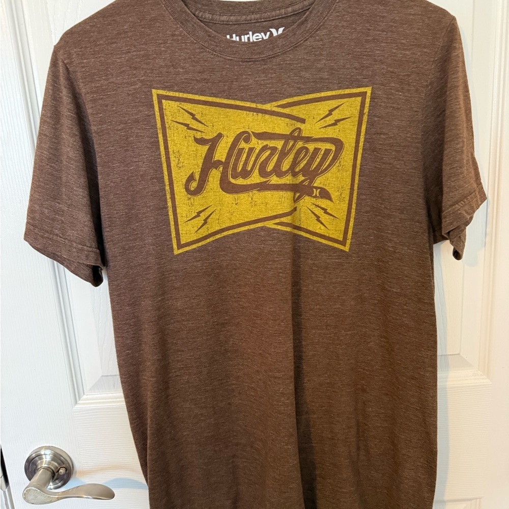 Hurley Brown and Yellow Graphic Tee